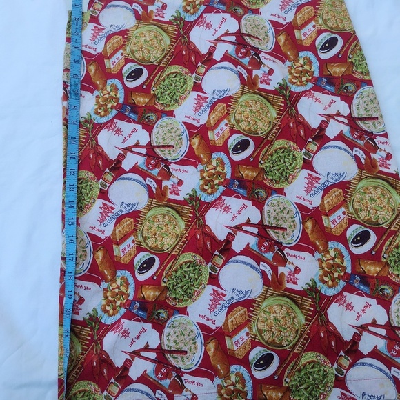 Retro Style Chinese Thank U / Take Out Red Cotton Pencil Style Skirt / Size M - Picture 4 of 6